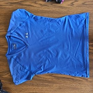 Under Armor V-neck T-shirt Blue Med